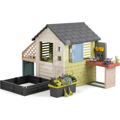 Smoby Domček s pieskoviskom pri okne Pretty Playhouse&Kitchen Life s kuchynkou