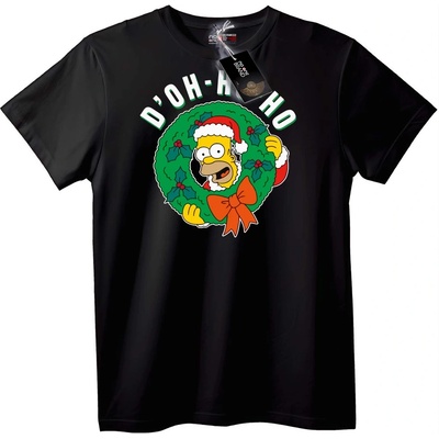 NOONEBRAND Тениска Хоумър Симпсон Коледен D'OH - XL, Black