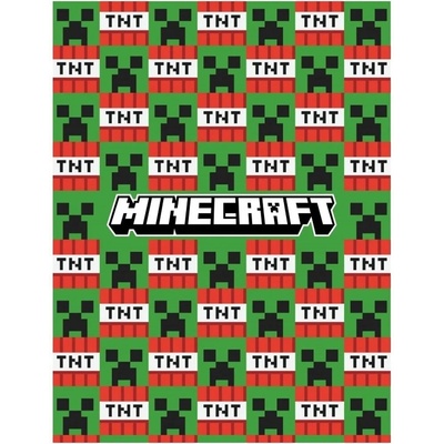 Halantex Dětská deka Minecraft Creeper TNT herní deka