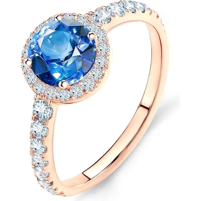 SAVICKI Годежен пръстен This is Love: розово злато, син сапфир