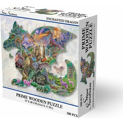 PRIME 3D drevené puzzle Začarovaní draci 300 ks