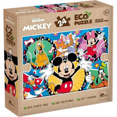 Lisciani Oboustranné ECO Myšák Mickey s omalovánkou 24 dílků