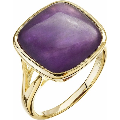 Evolution Group Pozlacený prsten čtverec s ametystem 15033.3