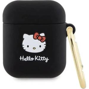Hello Kitty Кейс Hello Kitty Silicone 3D Kitty Head за AirPods 1/2, черен (Hel000061-0)