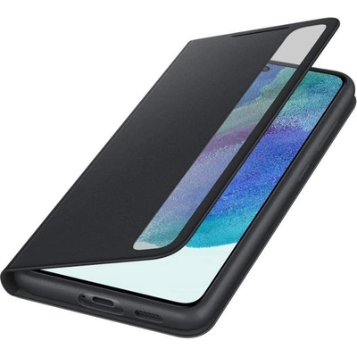 Samsung Clear View Cover EF-ZG990CB - оригинален кейс с S-Pen, през който виждате информация от дисплея за Samsung Galaxy S21 FE (черен)