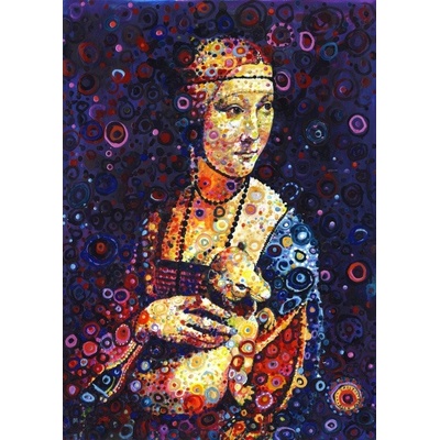 Grafika Leonardo da Vinci Lady with an Ermine by Sally Ric 500 dielov