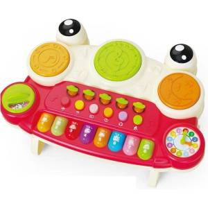 Raya Toys Бебешко музикално пиано Raya Toys - Жаба, червено (503126104)