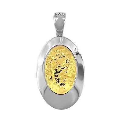 Infinitysilver Stříbrný přívěsek oválek se zlacením OP441515