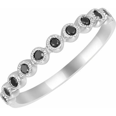 Eppi Zlatý eternity prsteň s čiernymi diamantmi Edan R35847