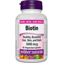 Webber Naturals Biotin 5000mcg 60 kapslí