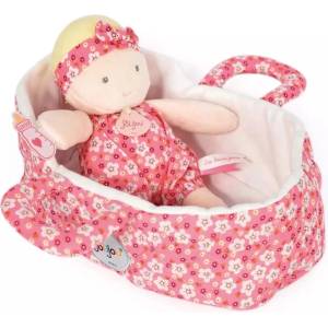 Doudou Мека кукла Doudou - Marylou, с текстилен кош за носене, 20 cm (3700335260083)