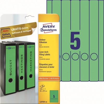 Avery Zweckform 20 listů, A4, zelené L4750-20