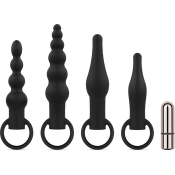 ostatní Easytoys anal collection Комплект анални тапи с вибрираща сфера - Черно