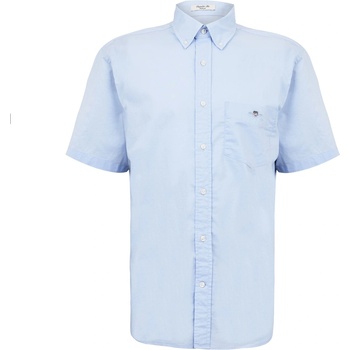 Gant Риза с къс ръкав Gant Men's Classic Poplin Short Sleeve Shirt - Light Blue 455