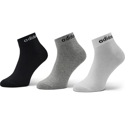 adidas Комплект 3 чифта дълги чорапи мъжки adidas IC1306 Black/Grey/White (Think Linear Ankle Socks 3 Pairs IC1306)