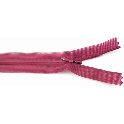 Nedeliteľný skrytý zips (3mm) rôzne farby - dĺžka 18 cm - 60 cm 50 cm Vínová