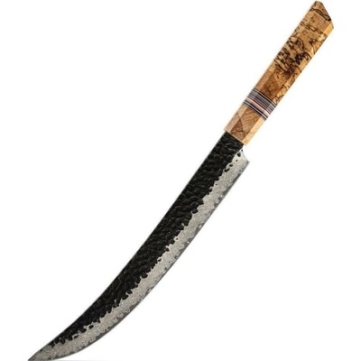 IZMAEL Damaškový kuchynský nôž Zenkai Slicer/Hnedá 24.8 cm