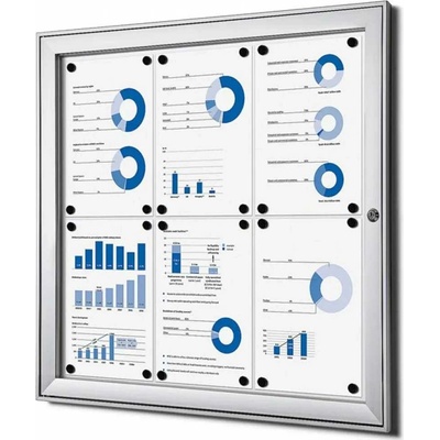 A-Z Reklama CZ Vitrína interier-exterier SCS6xA4 pro prospekty 6xA4 - Stříbrná