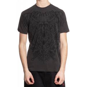 AFFLICTION мъжка тениска affliction - tortured - vintage black lava wash - a27813-vblv