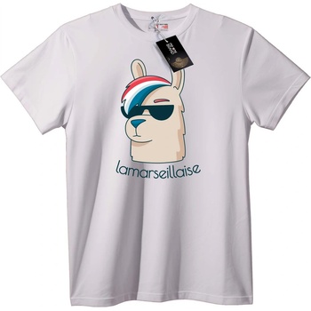 NOONEBRAND Тениска Лама Марсилеза - 2XL, White