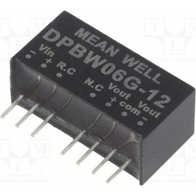 MEAN WELL DPBW06G-12 Měnič: DC/DC; 6W; Uvst: 18÷75VDC; Uvýst: 12VDC; Uvýst2: -12VDC; SIP8