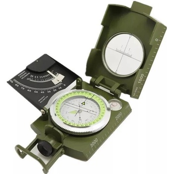 WARAGOD Сгъваем туристически компас с калъф Пътуване, армейско зелено (war007501)