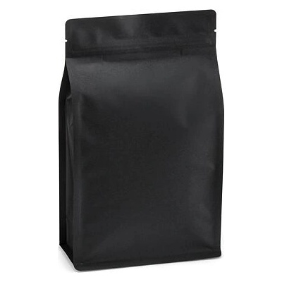 Sáček s plochým dnem | ZIP | černý kraft papír bez AL vrstvy obsah 300ml (110 x 185 + 55 mm)