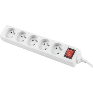Lanberg power strip 3m, 5 sockets, french with circuit breaker quality-grade copper cable, white (PS1-05E-0300-W)