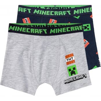 Minecraft chlapčenské boxerky, 2 kusy sivá/navy modrá
