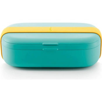 Lékué Кутия за храна Lekue On The Go 1010236, 500 мл, Херметично затваряне, Отделение за прибори, Клапан за микровълнова, Тюркоаз (1010236)