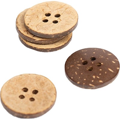 Dřevěný knoflík Drops kulatý Ø 20 mm kokos