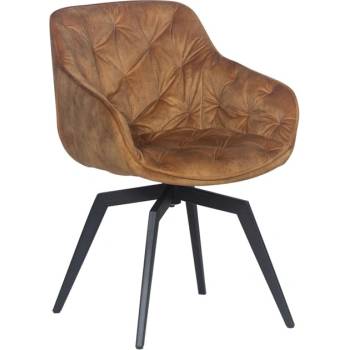 Image 1 of Carmen Трапезен стол Carmen BUXTON, до 120kg. , дамаска, метална база, въртене на 360°, оранжев (bt-3532072_2)