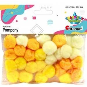TITANUM Acrylic pompons TITANUM 25 mm - 30 бр. (жълто)