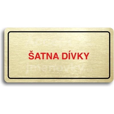 ACCEPT Piktogram ŠATNA DÍVKY - zlatá tabulka - barevný tisk