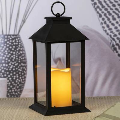Haushalt International Dekorativní lucerna s LED svíčkou š 14 × h 14 × v 33 cm