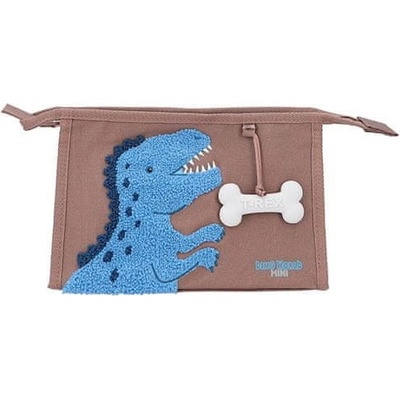 Dino World Kozmetická taštička Hnedá modrý T-rex