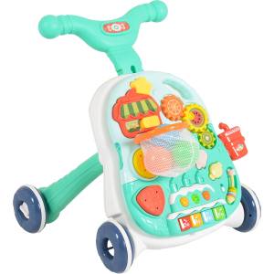 Moni Играчка за прохождане 2 в 1 Moni Toys - Basket, Blue (110837) - baby Проходилка