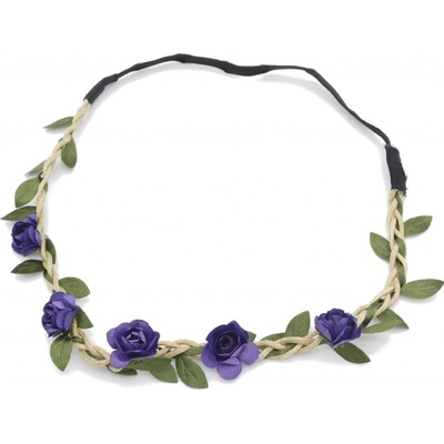 RAVEON Květinová čelenka do vlasů - Růže | Tmavě modrá – Sleviste.cz