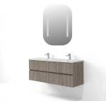 ASIR GROUP Комплект окачен долен шкаф 120 см с двойна мивка и LED огледало Asir Simple 4 бреза Monsoon (263LVS1210)