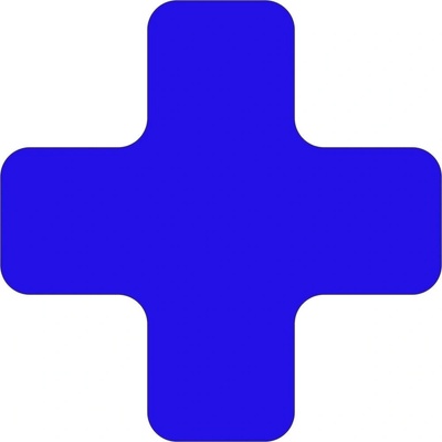 Samolepicí značení umístění palet WT-5110, tvar ''X'' – PVC, modrá, 150×150×50 mm, balení 25 ks