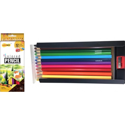 Dřevěné pastelky se strouhátkem, 12 ks CPC-C012.99