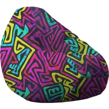 Image 1 of Pufrelax Пуф круша 320л. , Nirvana Grande, Funk, Водоустойчив, Перящ се калъф, Пълнеж от Полистиролни перли, принт