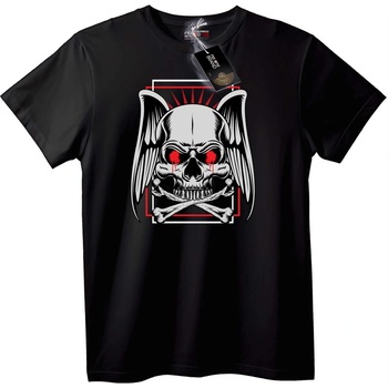 NOONEBRAND Тениска Черепни Крила - 7XL, Black