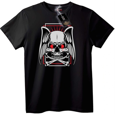 NOONEBRAND Тениска Черепни Крила - 7XL, Black