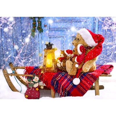 Enjoy - Puzzle Teddy Bears with Santa Hats - 1 000 piese