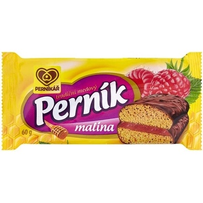 Perníkář Medový perník s ovocnou náplňou s malinami v tmavej poleve 60 g