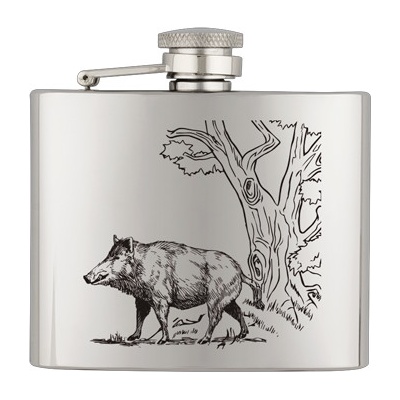 Ploskačka nerezová BARBARIC 40121GR293 Diviak strieborná 120 ml
