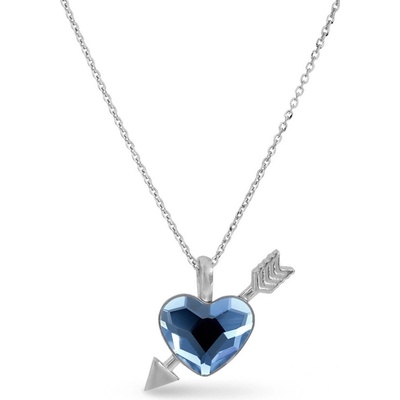 Spark modrý se Swarovski elements srdce heart NS2808DB Denim blue