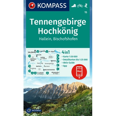 15 Tennengebirge, Hochkönig 1: 50 000 KOMPASS