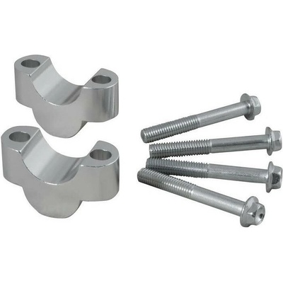 Sada na zvýšení řídítek + 20 mm (průměr 28 mm) vč. šroubů, RTECH (stříbrná)